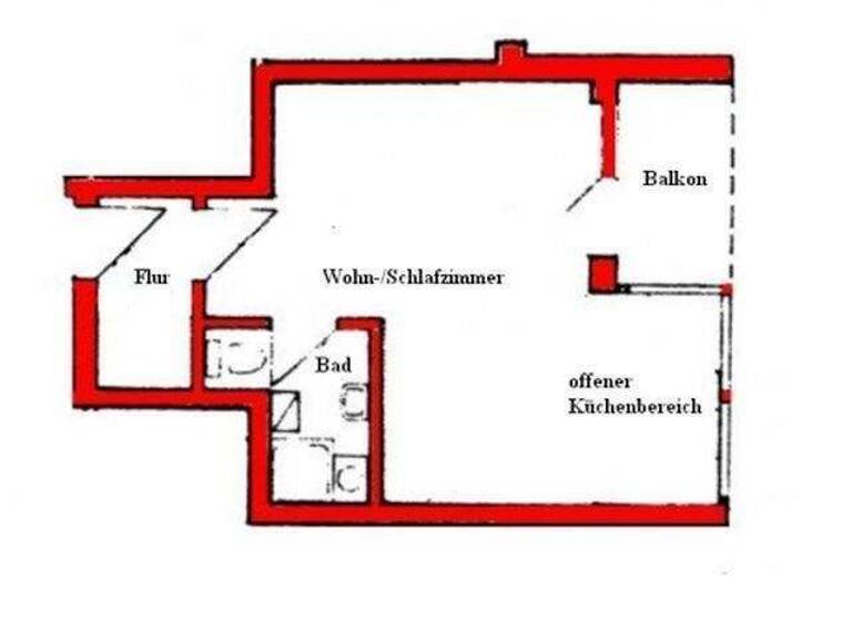 Studio zur Miete 234 € 1 Zimmer 33,3 m² 1. Geschoss frei ab 01.06.2026 Rosenstraße 20 Eisenach 99817