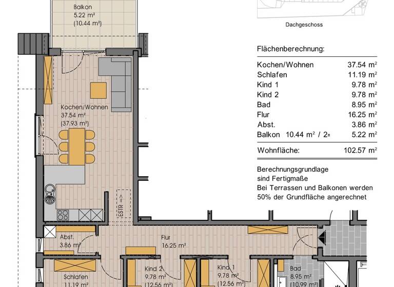 Wohnung zum Kauf - Erstbezug 419.000 € 4 Zimmer 102,6 m² Attenhausen Sontheim-Attenhausen 87776