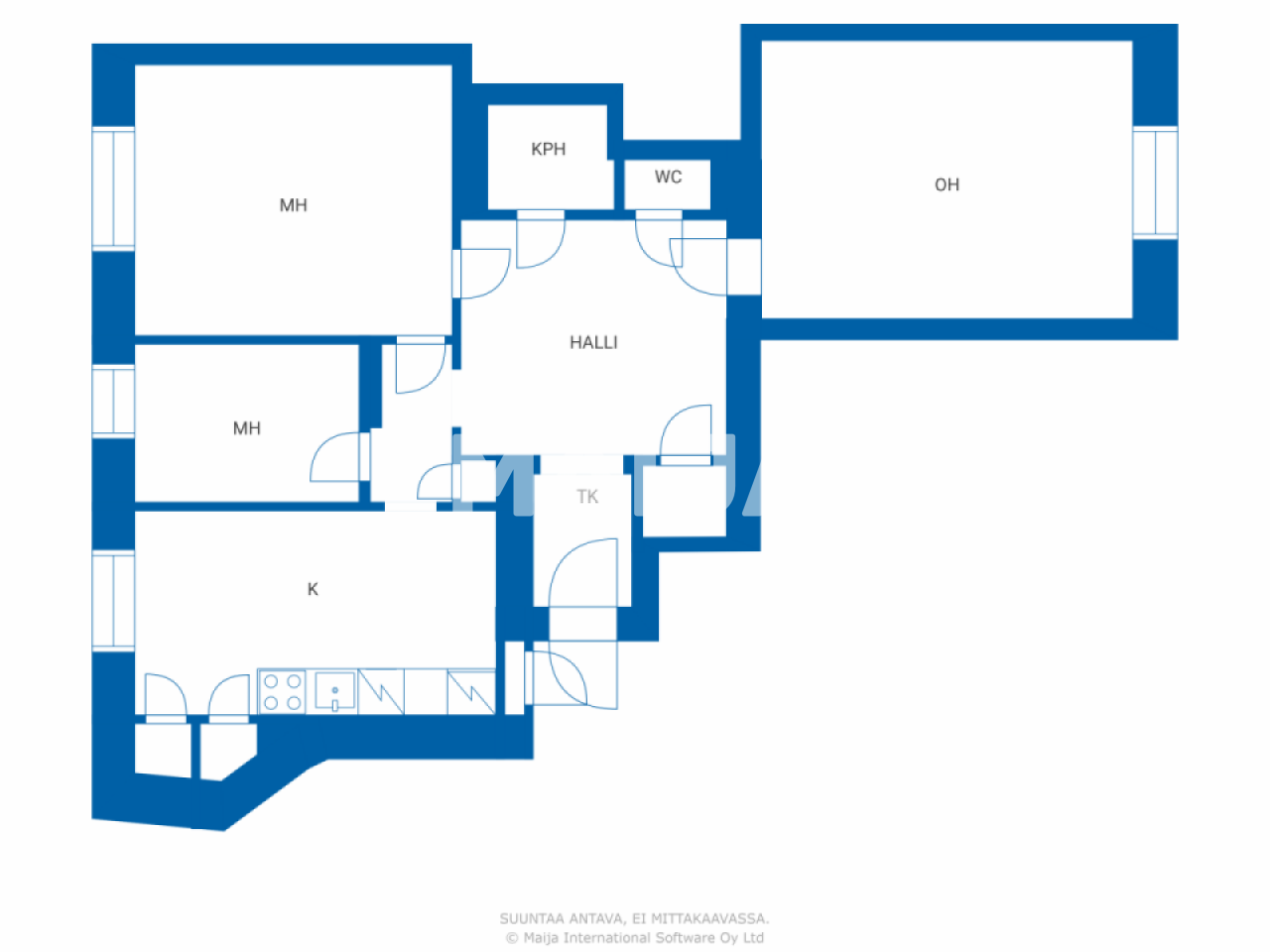 Studio zum Kauf 698.000 € 3 Zimmer 87,5 m²<br/>Wohnfläche 2.<br/>Geschoss Laivurinkatu 33 Helsinki 00150