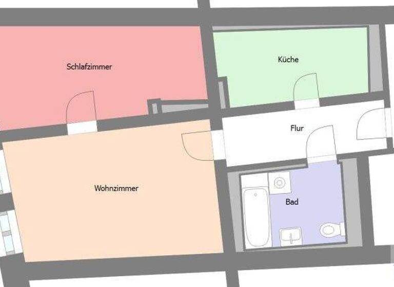 Wohnung zur Miete 253 € 2 Zimmer 55,6 m² 1. Geschoss frei ab sofort Zittau 02763
