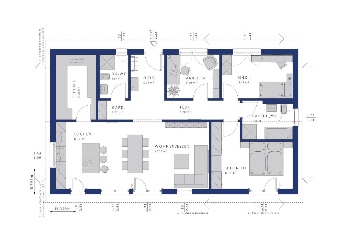 Bungalow zum Kauf provisionsfrei 427.229 € 4 Zimmer 110,8 m²<br/>Wohnfläche 543 m²<br/>Grundstück Reitscheid Freisen 66629