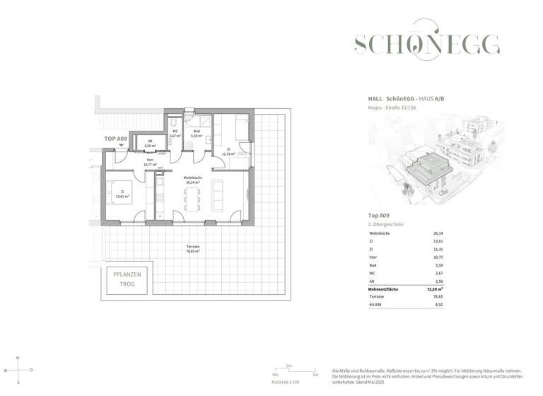 Wohnung zum Kauf - Erstbezug 718.200 € 3 Zimmer 72,6 m² 2. Geschoss Hall in Tirol 6060