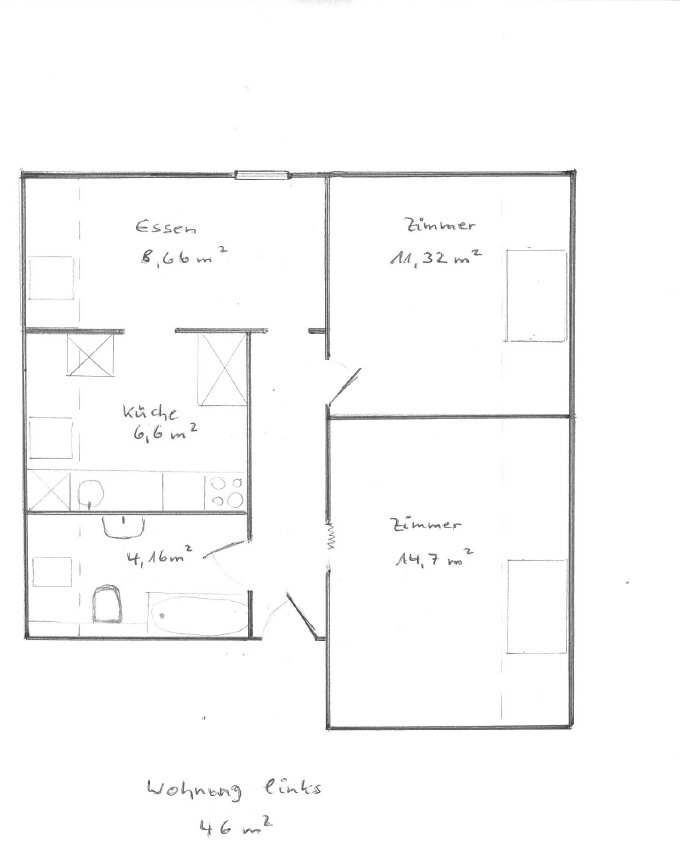 Wohnung zur Miete 300 € 2 Zimmer 46 m²<br/>Wohnfläche Fedderwardergroden Wilhelmshaven 26388