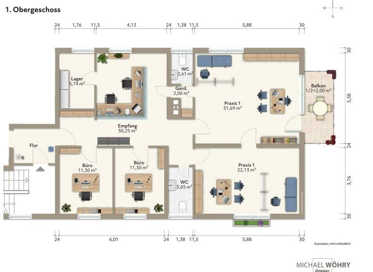 Bürofläche zur Miete provisionsfrei 5,5 Zimmer 123 m² Bürofläche Ebersberg 85560