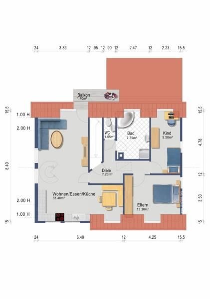 Wohnung zum Kauf 279.000 € 3,5 Zimmer 90,7 m²<br/>Wohnfläche 2.<br/>Geschoss Ebersbach Ebersbach 73061