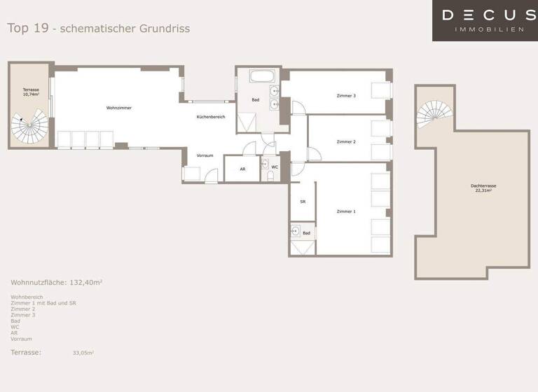 Wohnung zum Kauf 1.348.500 € 4 Zimmer 132,4 m² 4. Geschoss Wien 1020