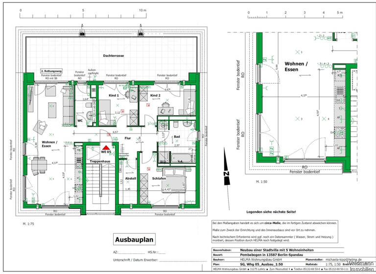 Penthouse zur Miete 2.489 € 4 Zimmer 131 m²<br/>Wohnfläche 2.<br/>Geschoss Spandau Berlin / Hakenfelde 13587