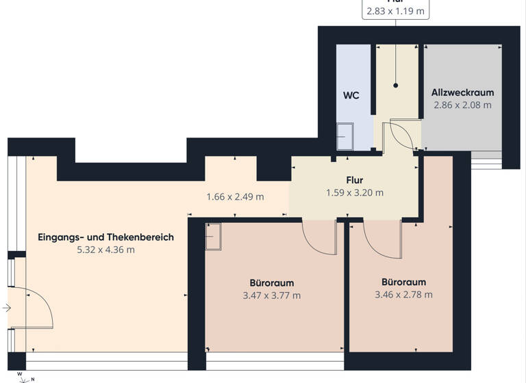 Laden zur Miete 680 € 3 Zimmer 62,3 m² Verkaufsfläche Bretten 75015
