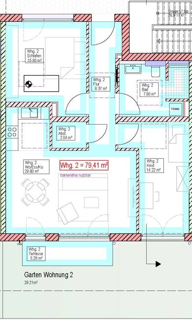 Terrassenwohnung zum Kauf provisionsfrei 440.000 € 3 Zimmer 79 m² EG Memminger Straße 67 Vöhringen Vöhringen 89269