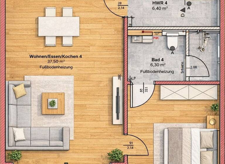 Terrassenwohnung zur Miete 968 € 2 Zimmer 77 m² Geschoss 1/2 frei ab sofort Lingen Lingen (Ems) 49808