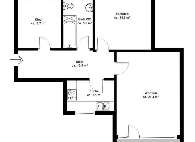 Wohnung zum Kauf 179.000 € 2 Zimmer 69,4 m² 3. Geschoss Geesthacht 21502