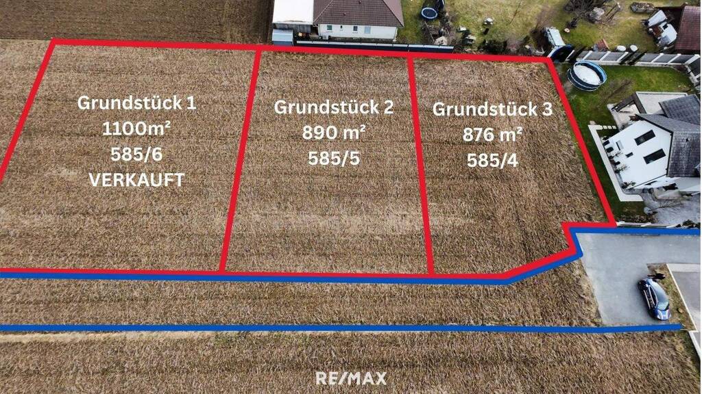 Grundstück zum Kauf 156.900 € 876 m² Grundstück Kornblumenweg Gralla 8431