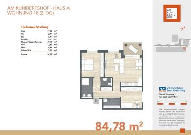 Wohnung zum Kauf - Neubau provisionsfrei 404.000 € 3 Zimmer 84,8 m² 2. Geschoss Witterschlick Alfter, Witterschlick 53347