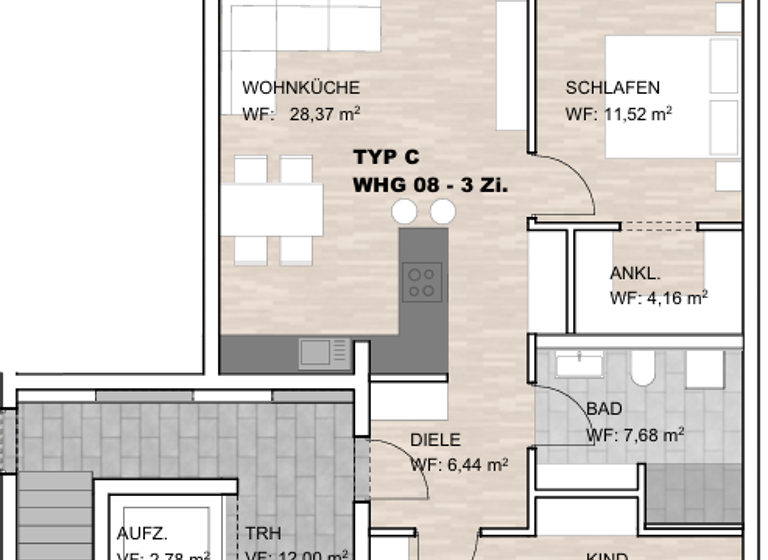 Wohnung zum Kauf provisionsfrei 338.000 € 3,5 Zimmer 88 m² Mindersdorf Hohenfels 78355
