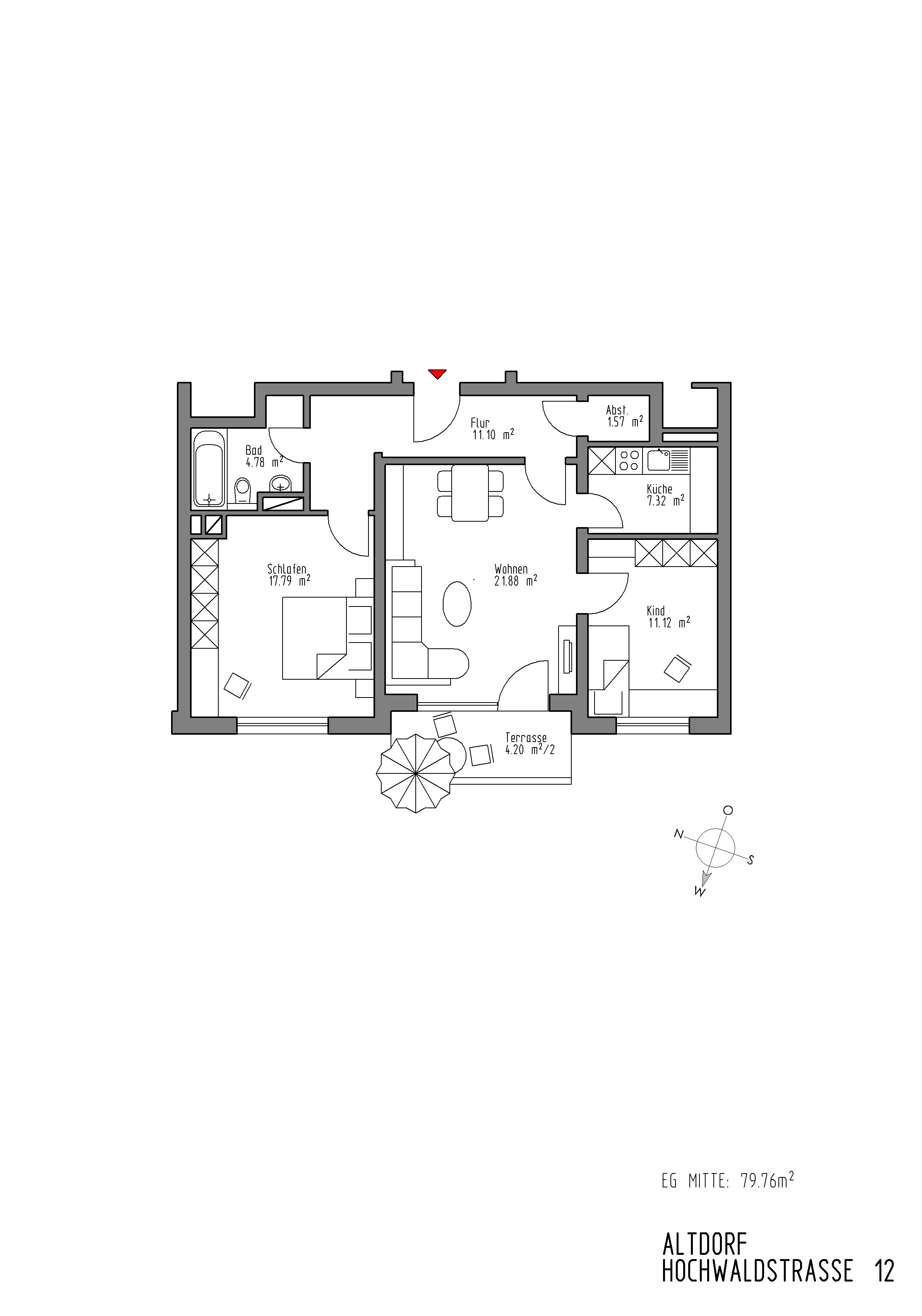 Wohnung zur Miete 720 € 3 Zimmer 79 m²<br/>Wohnfläche EG<br/>Geschoss 01.03.2025<br/>Verfügbarkeit Altdorf Altdorf 84032