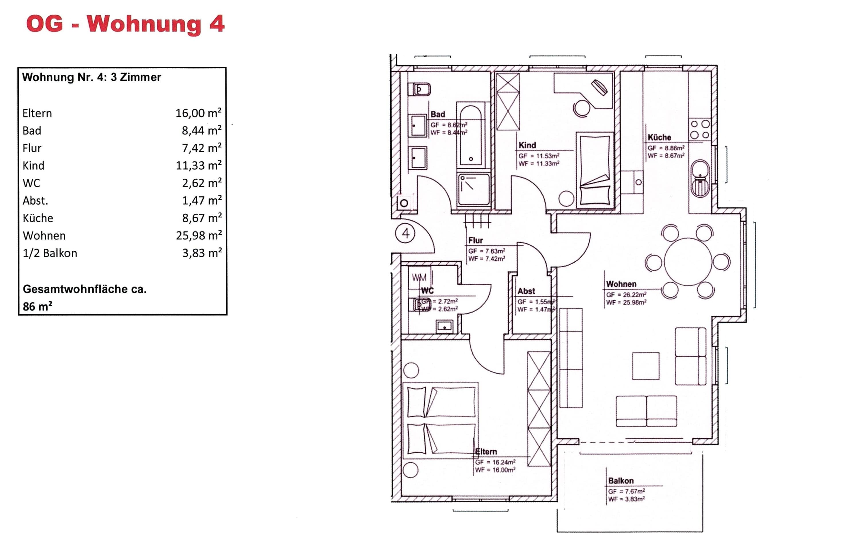 Wohnung zum Kauf provisionsfrei 361.200 € 3 Zimmer 86 m²<br/>Wohnfläche Bonndorf Bonndorf 79848