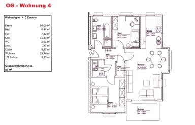 Wohnung zum Kauf provisionsfrei 361.200 € 3 Zimmer 86 m² Bonndorf Bonndorf 79848