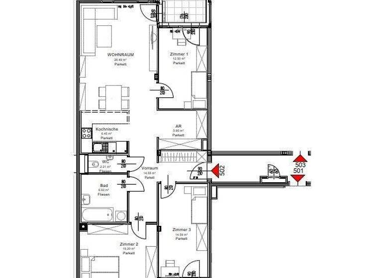 Wohnung zur Miete 1.569 € 4 Zimmer 108,9 m² EG Wien 1210