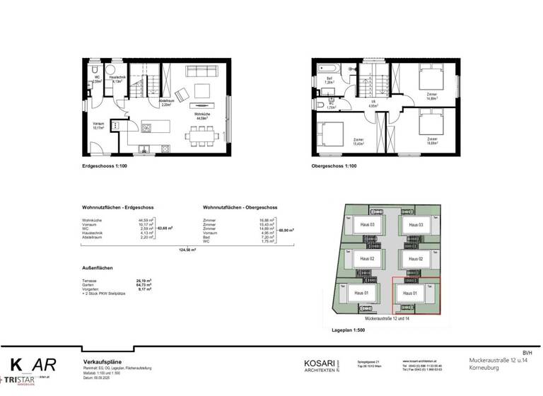Haus zum Kauf - Erstbezug 549.000 € 124,6 m² Korneuburg 2100