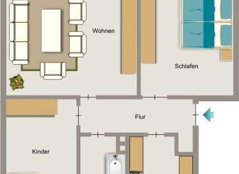 Wohnung zur Miete 545 € 3,5 Zimmer 67,2 m² 2. Geschoss frei ab 01.03.2026 Isergebirgsstraße 17 Eick Moers 47445