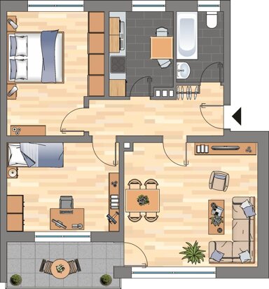 Wohnung zur Miete 459 € 3 Zimmer 65,9 m² 2. Geschoss Banter Weg 153 Bant Wilhelmshaven 26389