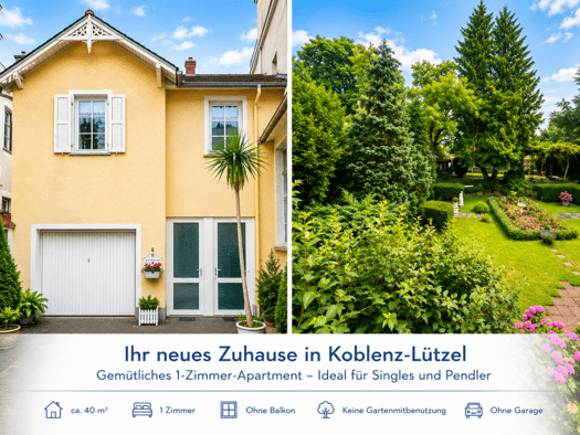 Wohnung zur Miete 520 € 1 Zimmer 40 m² frei ab sofort Lützel Koblenz 56070