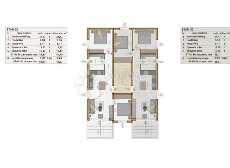 Wohnung zum Kauf 332.500 € 3 Zimmer 62 m² 2. Geschoss Stari Medulin