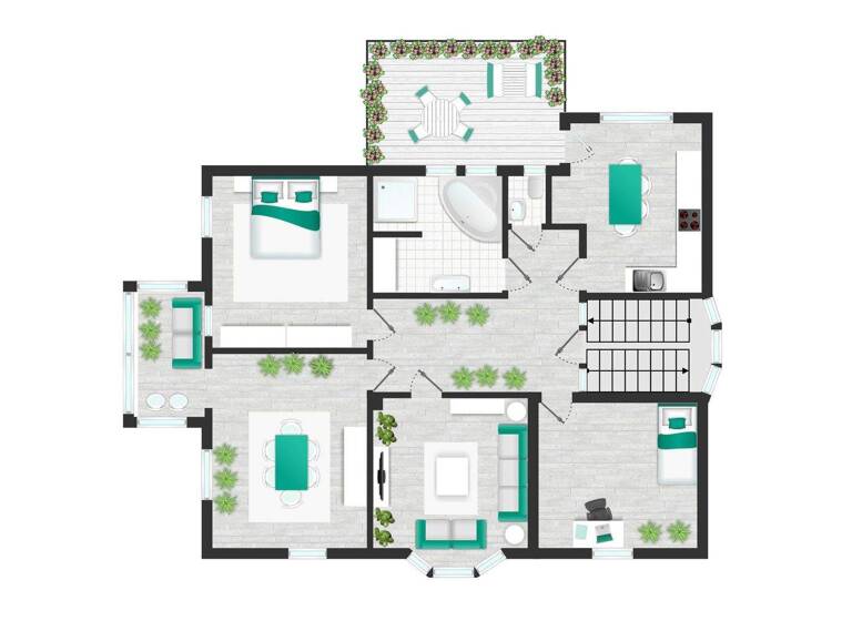 Wohnung zur Miete 1.979 € 7 Zimmer 208,2 m² 2. Geschoss Erlkönigweg 6 Marienbrunn Leipzig 04277