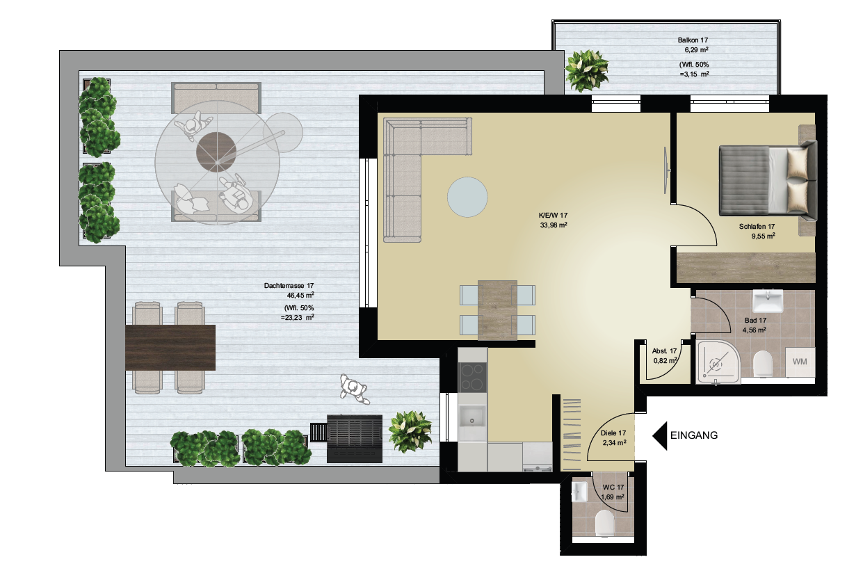 Penthouse zum Kauf provisionsfrei 279.000 € 2 Zimmer 79,3 m²<br/>Wohnfläche Aldingen Aldingen 78554