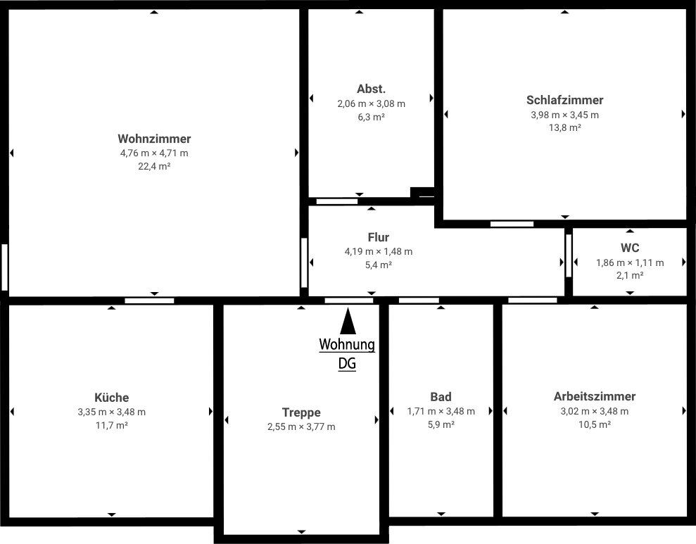 Wohnung zur Miete 550 € 3 Zimmer 67 m²<br/>Wohnfläche Wiesmoor Wiesmoor 26639