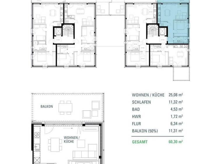 Wohnung zum Kauf - Erstbezug provisionsfrei 419.900 € 3 Zimmer 60,3 m² 3. Geschoss Darmstadt 64285