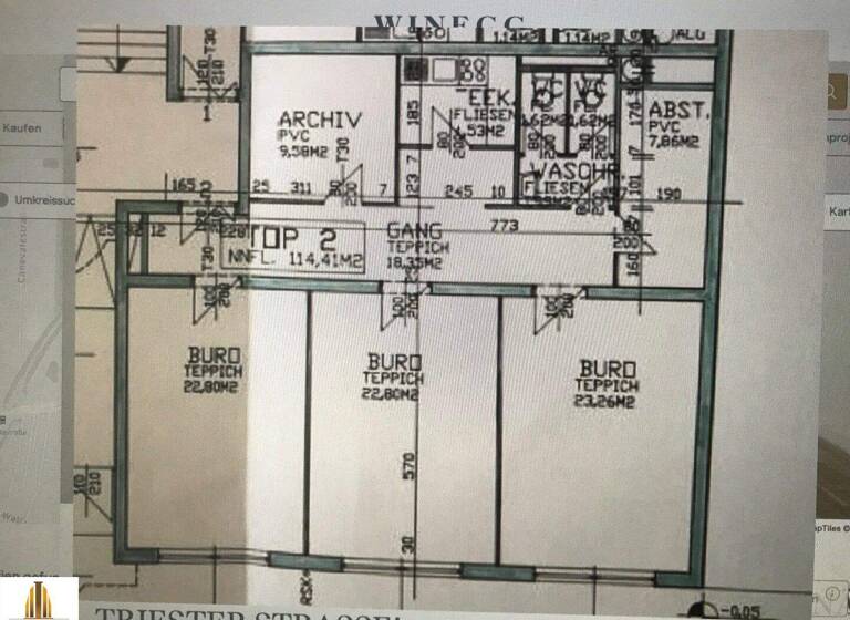 Büro zur Miete 869 € 3 Zimmer Wien 1230