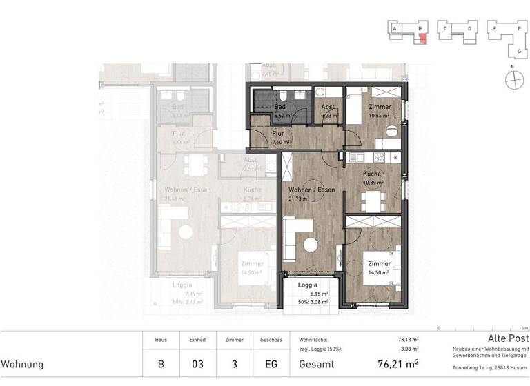 Wohnung zum Kauf - Erstbezug 336.106 € 3 Zimmer 76,2 m² EG Husum 25813