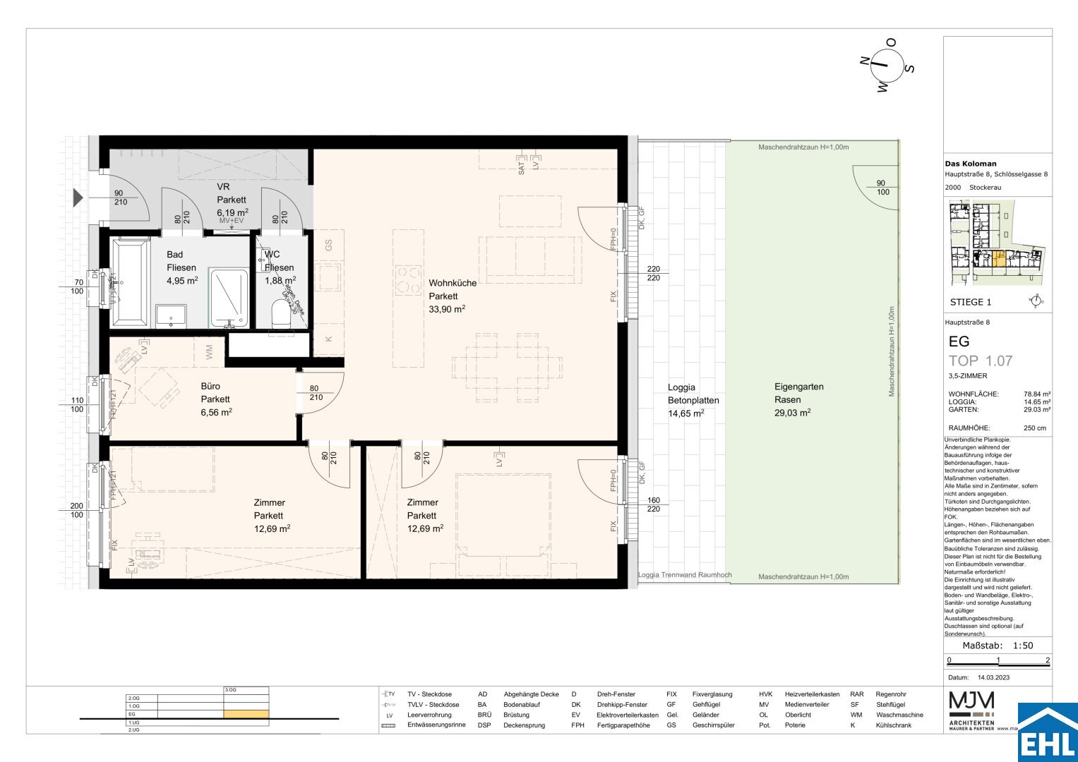 Wohnung zum Kauf 430.000 € 3,5 Zimmer 78,8 m²<br/>Wohnfläche EG<br/>Geschoss Schlösselgasse Stockerau 2000