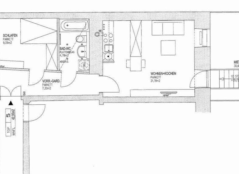 Wohnung zum Kauf 318.000 € 2 Zimmer 42,4 m² Hainburger Straße 47 Wien 1030
