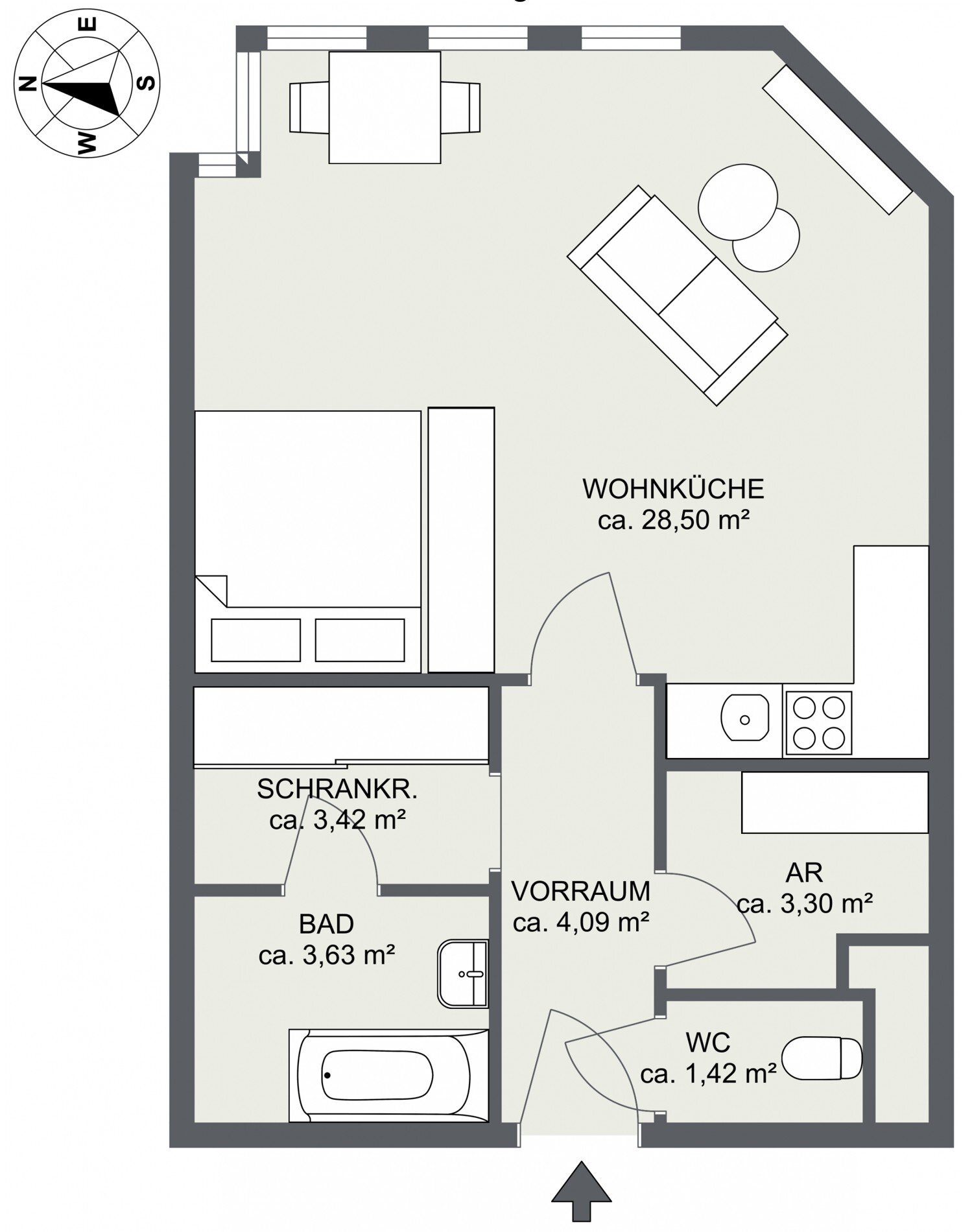 Wohnung zum Kauf 180.000 € 1 Zimmer 44 m²<br/>Wohnfläche 3.<br/>Geschoss Wien 1120