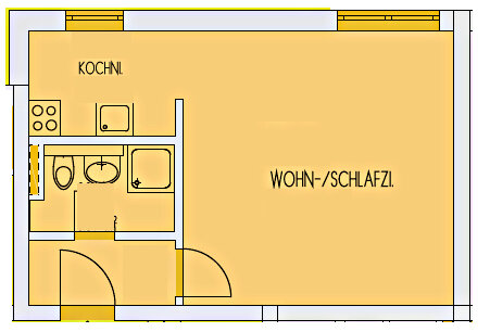 Wohnung zur Miete 280 € 1 Zimmer 32 m²<br/>Wohnfläche EG<br/>Geschoss Gisperslebener Straße 41 Ilversgehofen Erfurt 99089