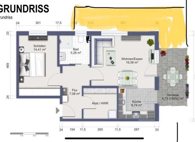 Wohnung zum Kauf 269.000 € 2 Zimmer 63,8 m²<br/>Wohnfläche Sutthausen Osnabrück 49082