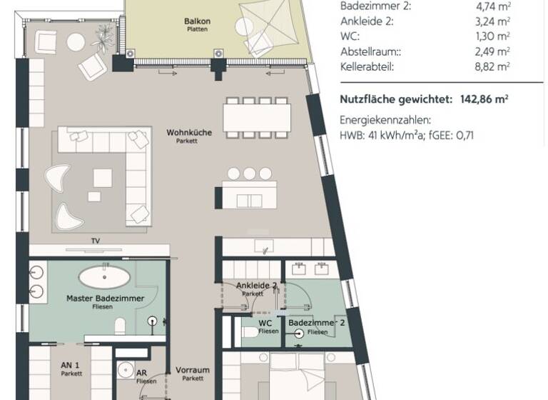 WG-Zimmer zum Kauf - Erstbezug 1.950.000 € 3 Zimmer 133 m² 1. Geschoss Friedenszeile 41 Wien 1130