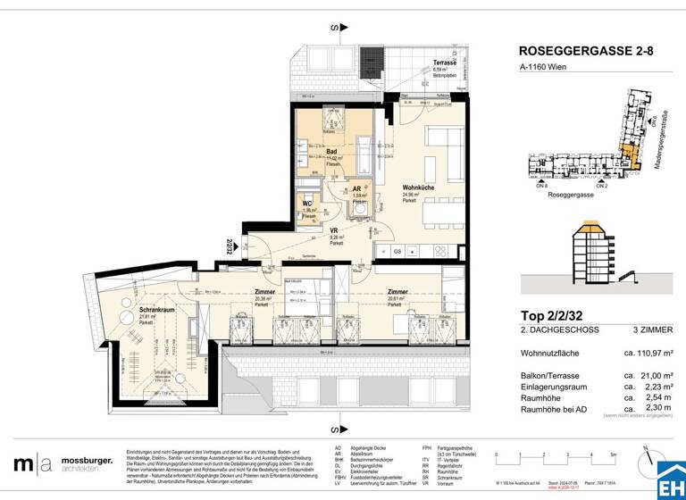 Wohnung zum Kauf - Erstbezug 871.700 € 3 Zimmer 111 m² Roseggergasse Wien 1160