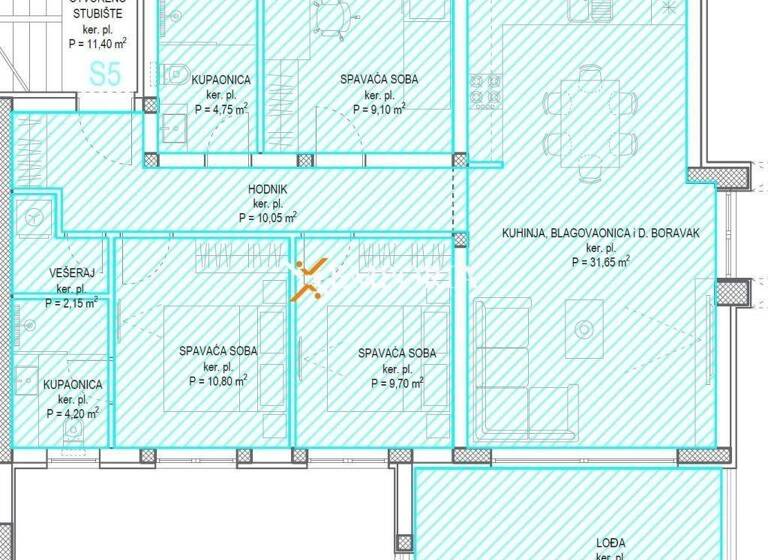Wohnung zum Kauf 560.000 € 4 Zimmer 127 m² 2. Geschoss Diklo - Puntamika