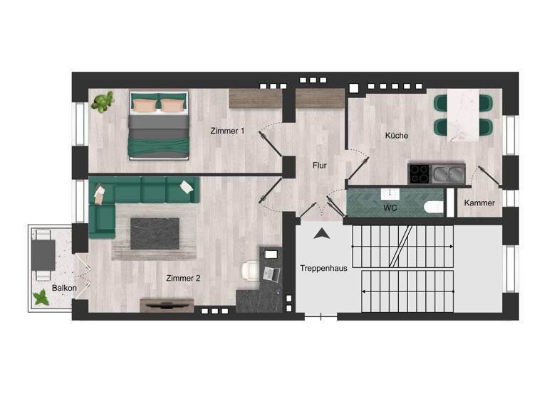 Wohnung zum Kauf 260.000 € 2 Zimmer 59 m² 2. Geschoss Gesundbrunnen Berlin 13357