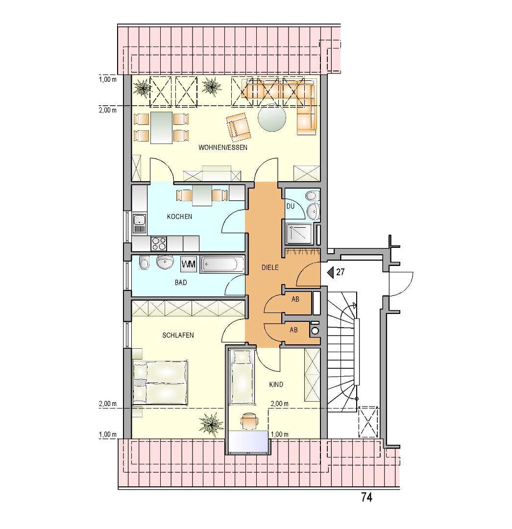 Wohnung zur Miete nur mit Wohnberechtigungsschein 399 € 3 Zimmer 81,9 m²<br/>Wohnfläche 2.<br/>Geschoss 01.03.2025<br/>Verfügbarkeit Karl-Evang-Straße 74 Henkelshof Remscheid 42897