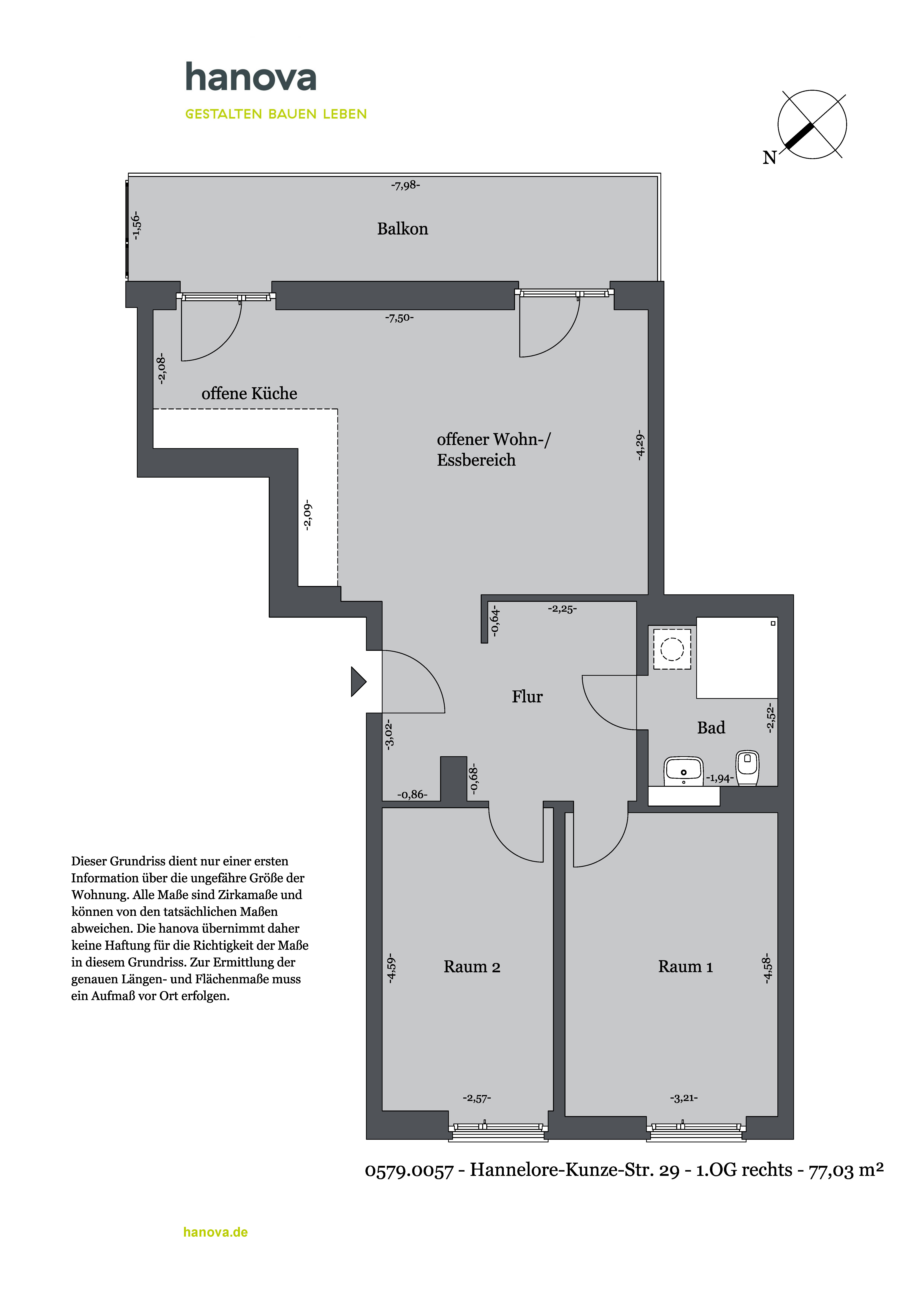 Wohnung zur Miete 929 € 3 Zimmer 77 m²<br/>Wohnfläche 1.<br/>Geschoss 01.03.2025<br/>Verfügbarkeit Hannelore-Kunze-Str. 29 Mittelfeld Hannover 30539