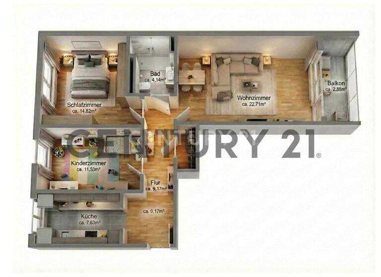 Wohnung zum Kauf 430.000 € 3 Zimmer 72 m² 3. Geschoss frei ab sofort Hadern München 80689