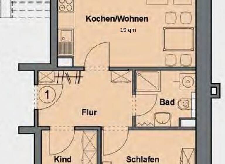 WG-Zimmer zur Miete - Erstbezug 845 € 2,5 Zimmer 56,2 m² EG frei ab 01.06.2026 Georg-Schwarz-Straße 161 Leutzsch Leipzig / Leutzsch 04179