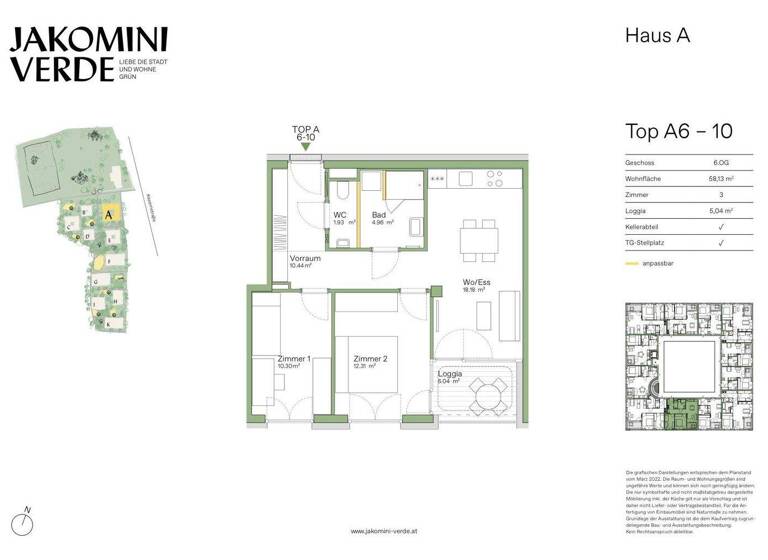 Wohnung zum Kauf - Erstbezug 277.000 € 3 Zimmer 58,1 m² 6. Geschoss Kasernstraße Jakomini Graz,06.Bez.:Jakomini 8010