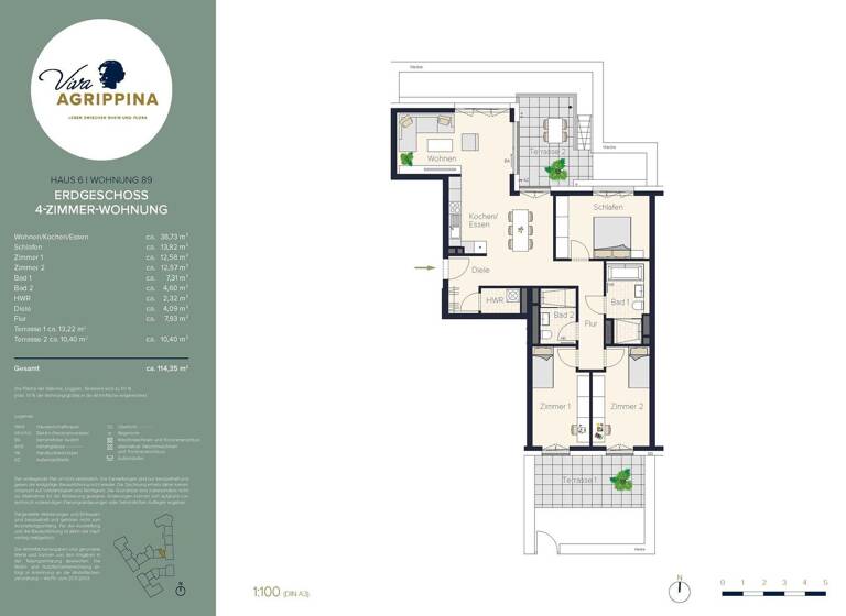 Wohnung zum Kauf - Erstbezug 889.900 € 4 Zimmer 114,4 m² EG Neustadt-Nord Köln 50668