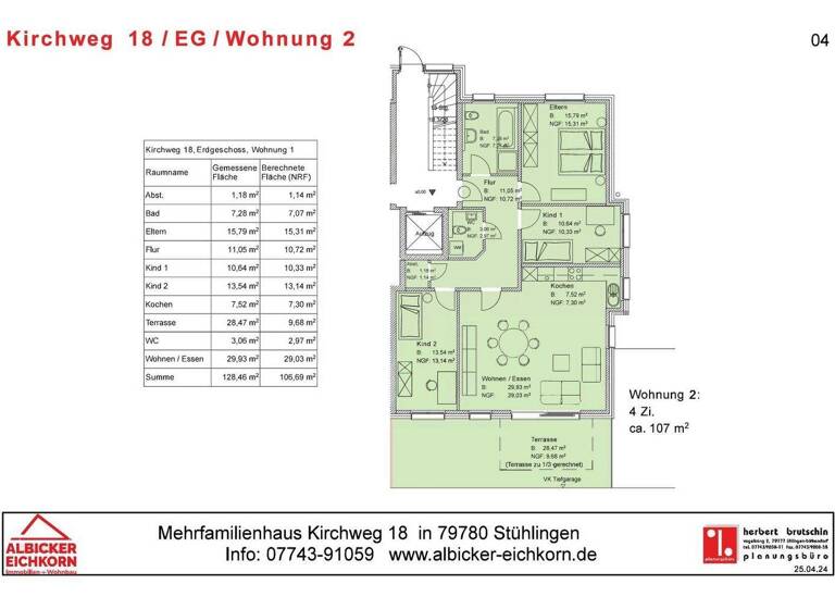 Wohnung zum Kauf provisionsfrei 449.400 € 4 Zimmer 107 m² Kirchweg 18 Stühlingen 79780