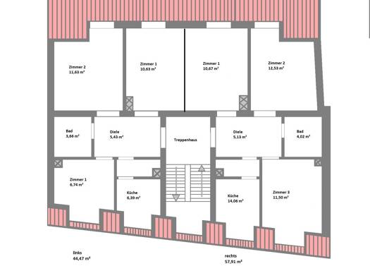 Wohnung zur Miete 985 € 57,9 m² 3. Geschoss Neubaustr. 50/52 Altstadt Würzburg 97070